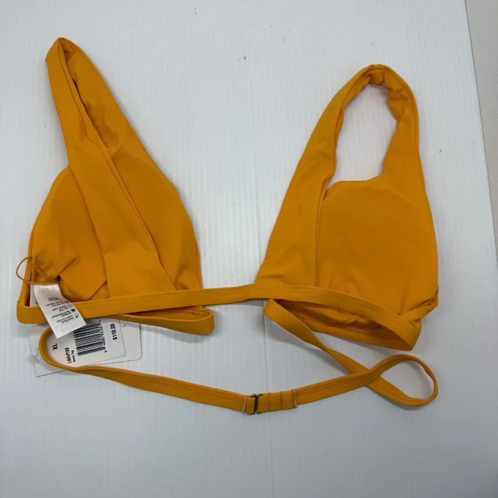 L Space Women's Mango Avery Bikini Top Retro Wrap Around Swimwear Size XL NWT